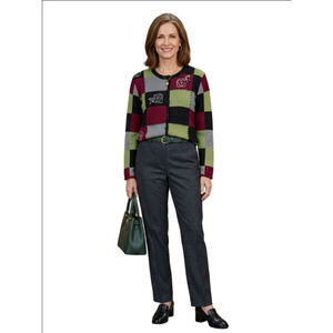 Women's breckenridge Petite Cardigan MP Black Multicolor Patchwork